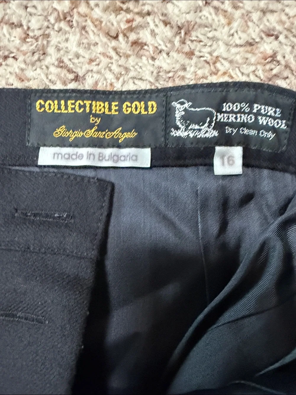 100% Pure Black Midi Skirt with Gold Button Placket